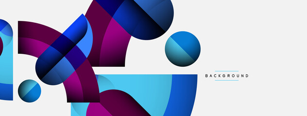 Geometric abstract background. Round shapes, circles, lines composition for wallpaper banner background or landing page