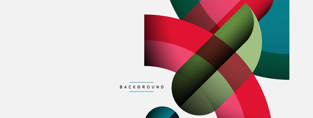 Obraz premium Geometric abstract background. Round shapes, circles, lines composition for wallpaper banner background or landing page