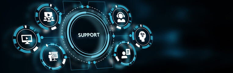 Business, Technology, Internet and network concept. Technical Support Center customer service.
