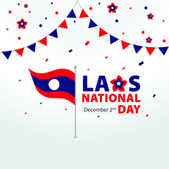 Fototapeta premium Laos National Day template design vector