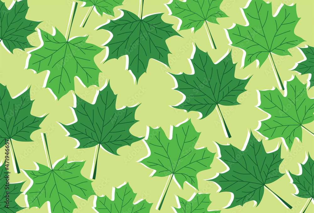 Poster simple background with maple leaves pattern