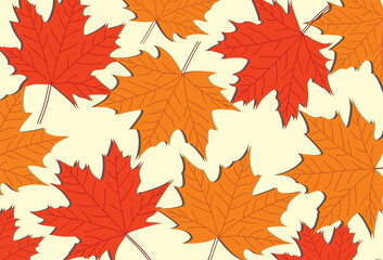 Naklejka na ściany i meble An illustration of fallen autumn leaves