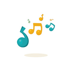 Music notes. Musical inspiration concept. Abstract musical notes. Cartoon style, hand drawn vector illustration. Part of set.