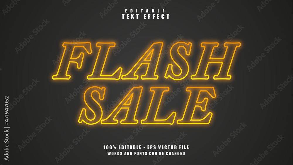 Poster editable text effect free vector