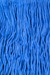 Close-up blue fabric texture of cotton mop