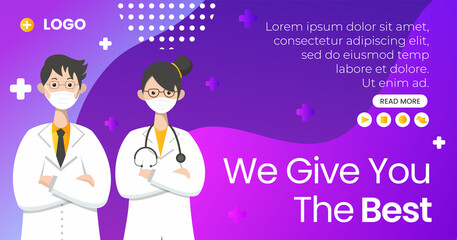 Medical Healthcare Post Template Flat Design Illustration Editable of Square Background Suitable for Social media, Feed, Card, Greetings and Web Internet Ads