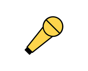 Microphone flat icon. Single high quality outline symbol for web design or mobile app.  Holidays thin line signs for design logo, visit card, etc. Outline pictogram EPS10