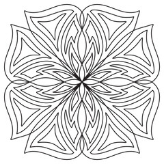 Easy mandala like flower or star, basic and simple mandalas Coloring Book for adults, seniors, and beginner. Digital drawing. Floral. Flower. Oriental. Book Page. Vector.	