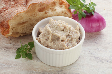 Jewish traditional cuisine herring mousse Forsmak