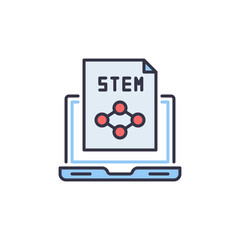 Laptop with STEM file vector concept modern icon