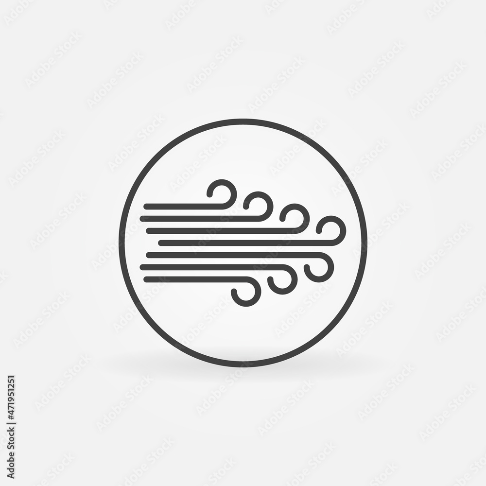 Poster wind inside circle vector concept icon in outline style