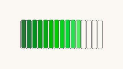 Horisontal green segmented band. Measuring scale concept