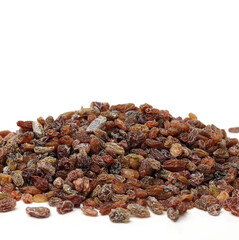 raisins on a white background 