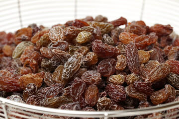 raisins on a white background 