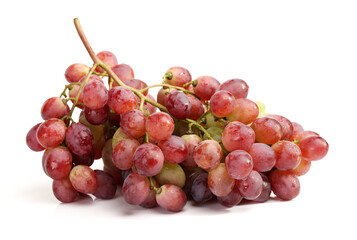 red grapes isolated on white