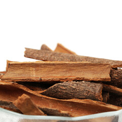 Cinnamon on a white background