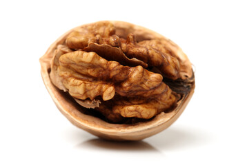 walnuts on white background