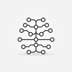 Vector Human Brain Neuron Connections outline concept icon
