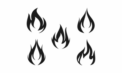 Fire set illustration vector design