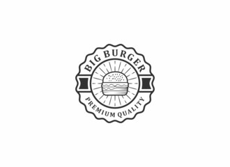 burgers fresh and tasty vector design logo in white background
