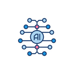 Digital Brain creative icon. Vector AI Artificial Intelligence concept sign