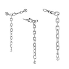 A set of silver locks for jewelry chains and bracelets. For designers and layouts isolated on white