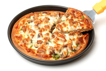 pizza on white background