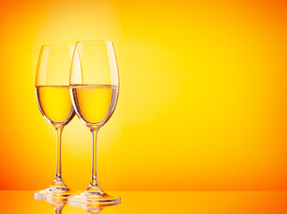 Two champagne glasses