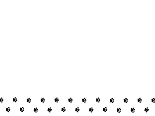 肉球の足跡下フレーム【黒】