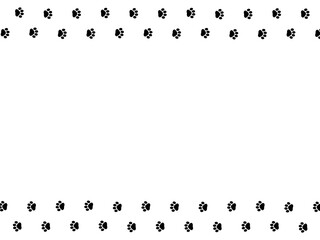 肉球の足跡上下フレーム【黒】