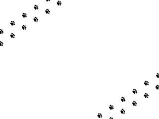 肉球の足跡斜めフレーム【黒】