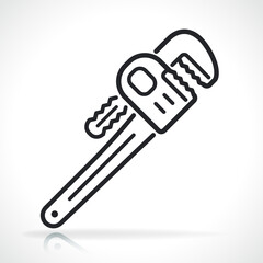 plumber wrench thin line icon