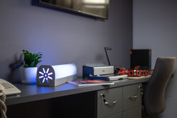 antibacterial lamp for disinfection on the desktop