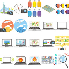 旅行のイラストセット