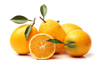Orange fruit on the white background