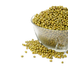 Mung beans on white background