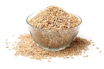 Pearl barley on a white background 