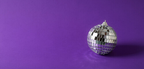 Disco ball celebration concept on blue background