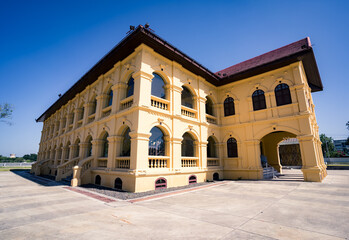 Udon Thani, Thailand-December 23, 2020 : Beautiful Udon Thani Museum with blue sky, Udon Thani...