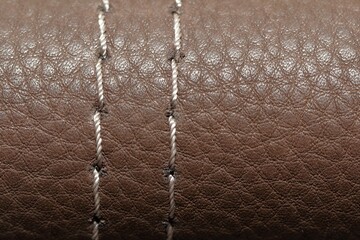 genuine leather texture with decorative seam