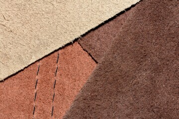 genuine leather texture with decorative seam