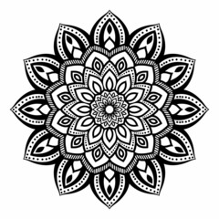 mandala isolated for henna or tattoo. mandala for coloring book . mandala Islamic style . decorative mandala Design