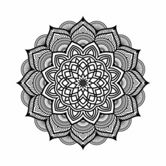 mandala isolated for henna or tattoo. mandala for coloring book . mandala Islamic style . decorative mandala Design
