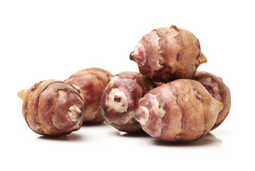 Jerusalem artichoke on a white background