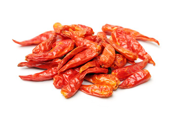 dry red pepper on white background