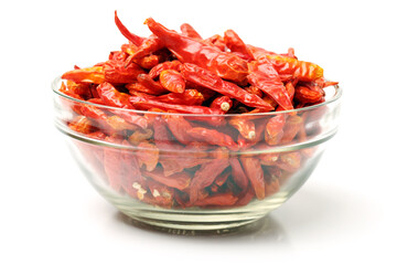 dry red pepper on white background