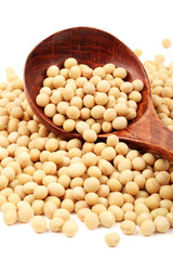 boiled chickpeas on a white background 