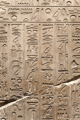 Egyptian hieroglyphs and ancient drawings on clay tablets and papyri background. The art of Egypt and the ancient civilizations of Africa.