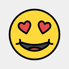 Love emoji icon vector illustration in filled line style, use for website mobile app presentation