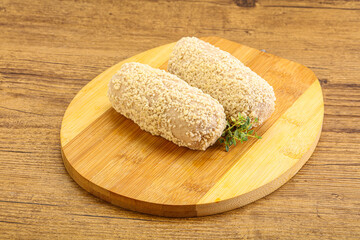 Raw chicken cutlet for roast